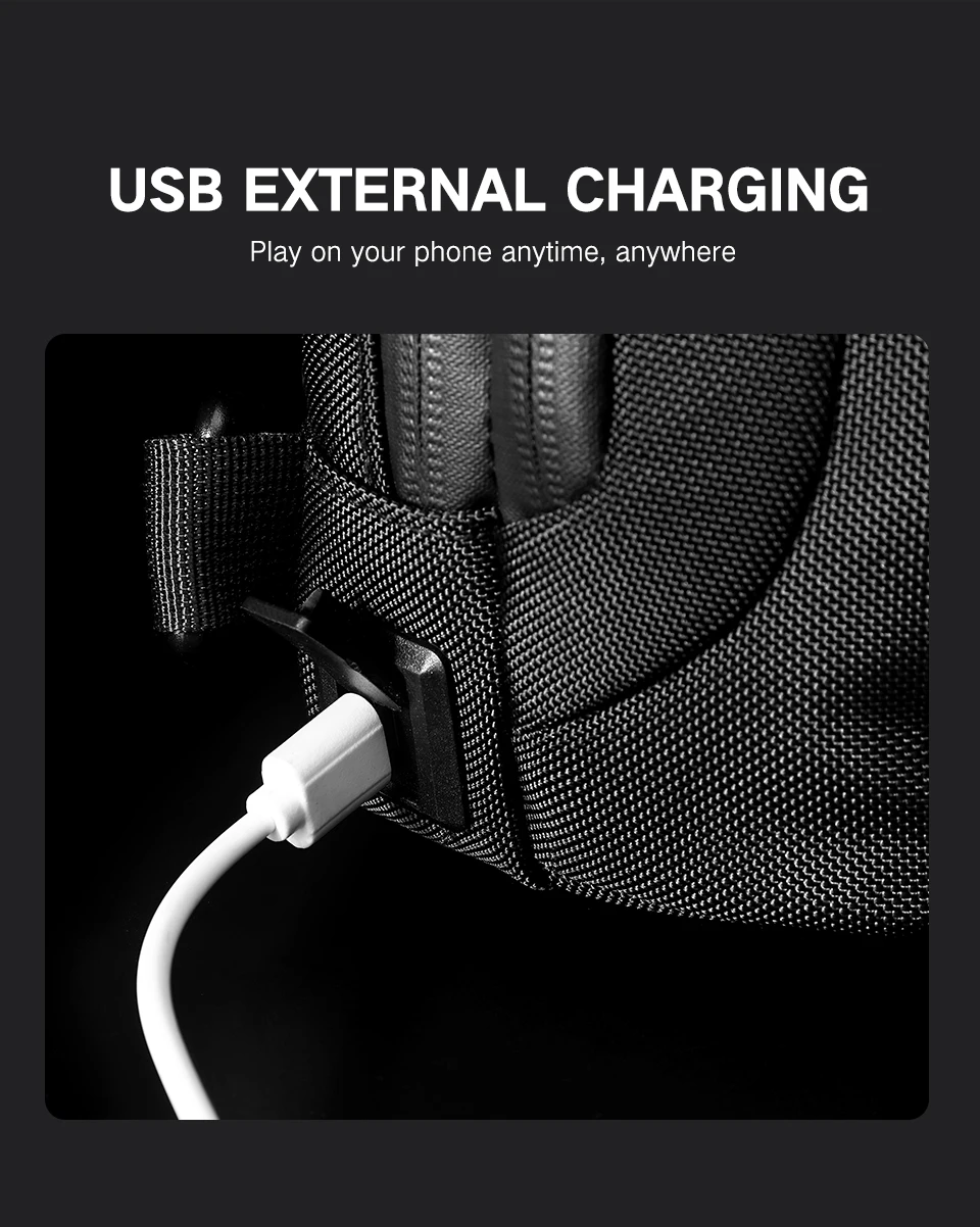 OZUKO Fashion Men Chest Bag Anti Theft Male Sling Messenger Bags Waterproof Male Outdoor Chest Pack Man USB Charge Crossbody Bag