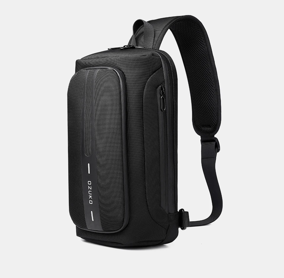 OZUKO Fashion Men Chest Bag Anti Theft Male Sling Messenger Bags Waterproof Male Outdoor Chest Pack Man USB Charge Crossbody Bag