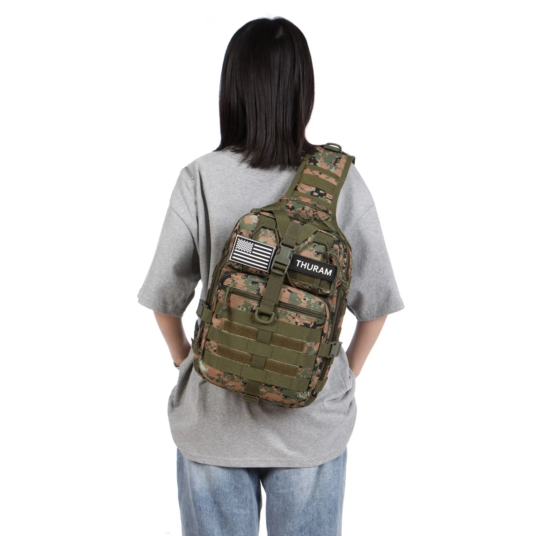THURAM 8L/15L Outdoor Tactical Bag Backpack Sport Bag Pack Sling Shoulder Backpack Tactical Bag for Every Day Carry