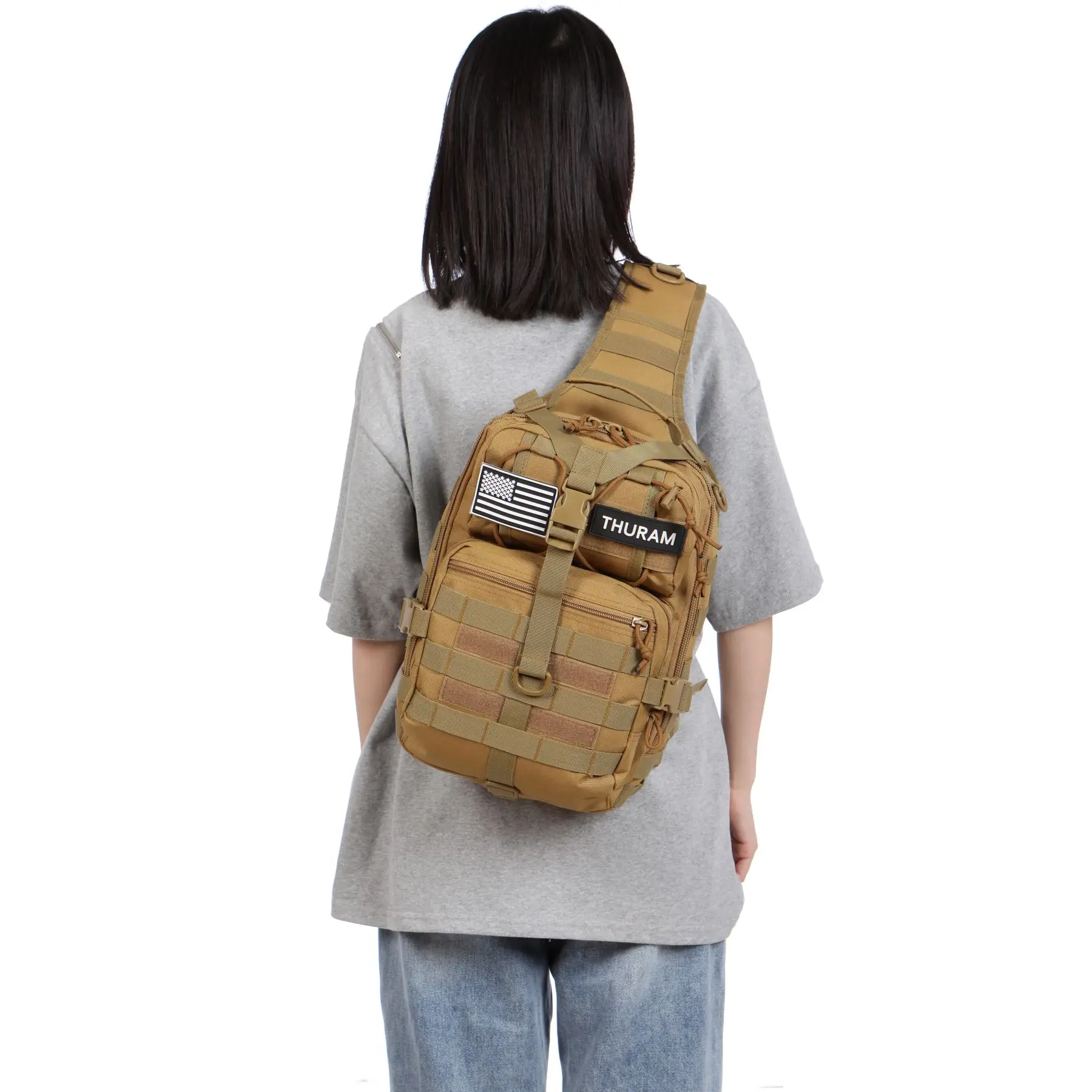 THURAM 8L/15L Outdoor Tactical Bag Backpack Sport Bag Pack Sling Shoulder Backpack Tactical Bag for Every Day Carry