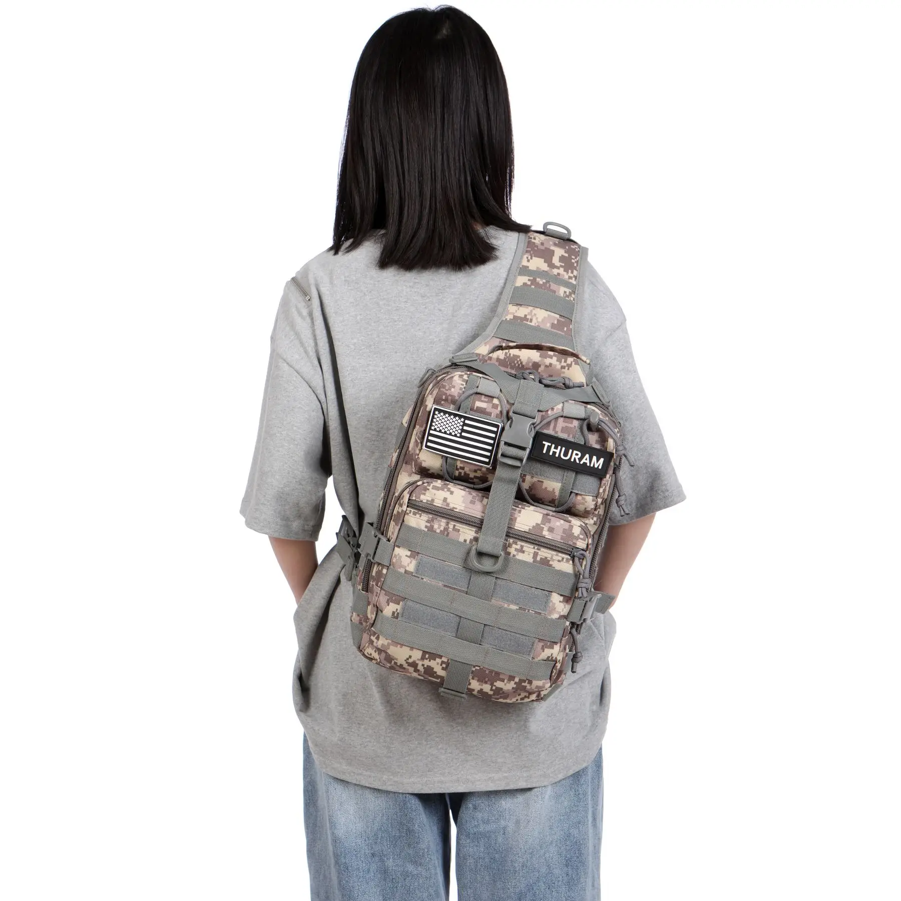THURAM 8L/15L Outdoor Tactical Bag Backpack Sport Bag Pack Sling Shoulder Backpack Tactical Bag for Every Day Carry