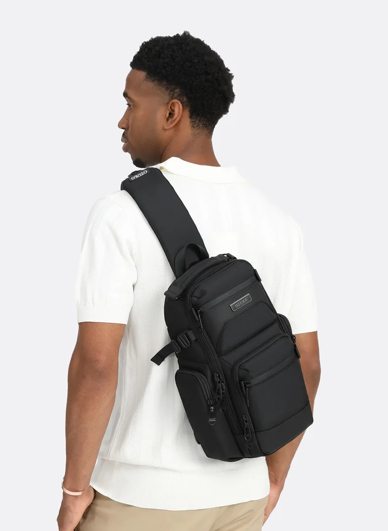 OZUKO Chest Bag, Stylish Multi-functional Crossbody Bag, Lightweight Waterproof Travel Crossbody Bag for Men