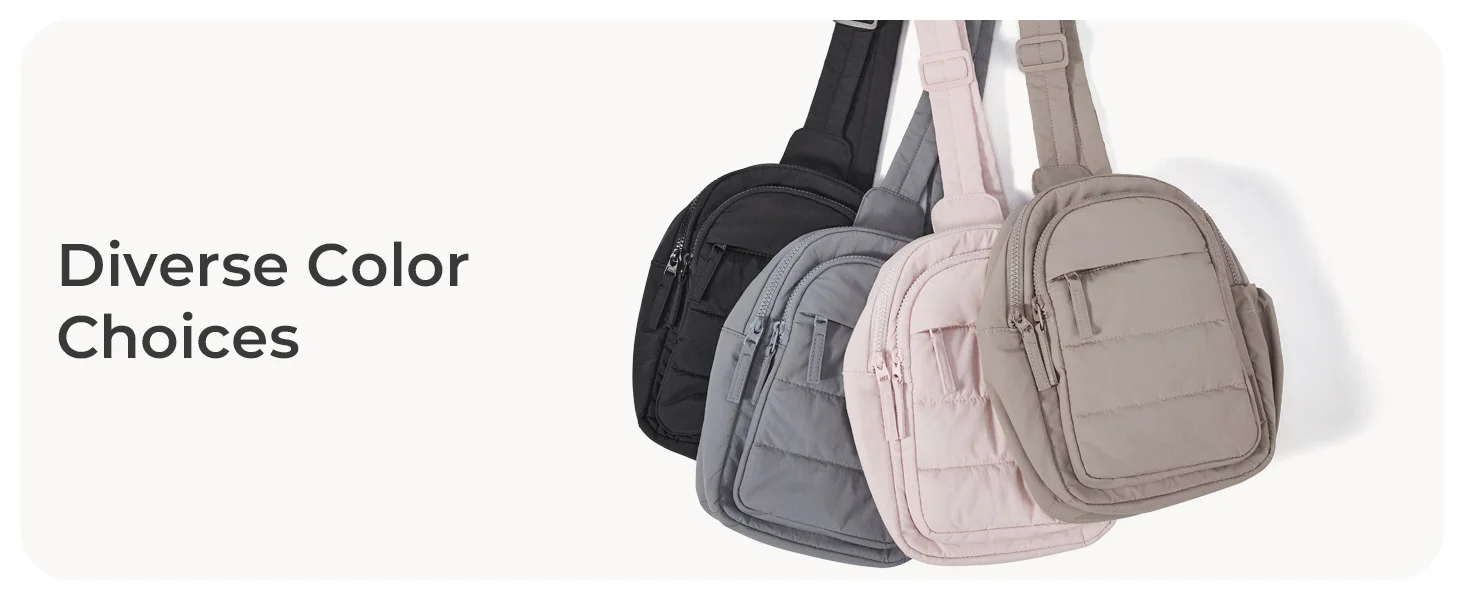 BAGSMART Multi-Layer Crossbody Bag Women Puffer Sling Bag Purses Handbag Outdoor Activities Fanny Packs for Travel Hiking