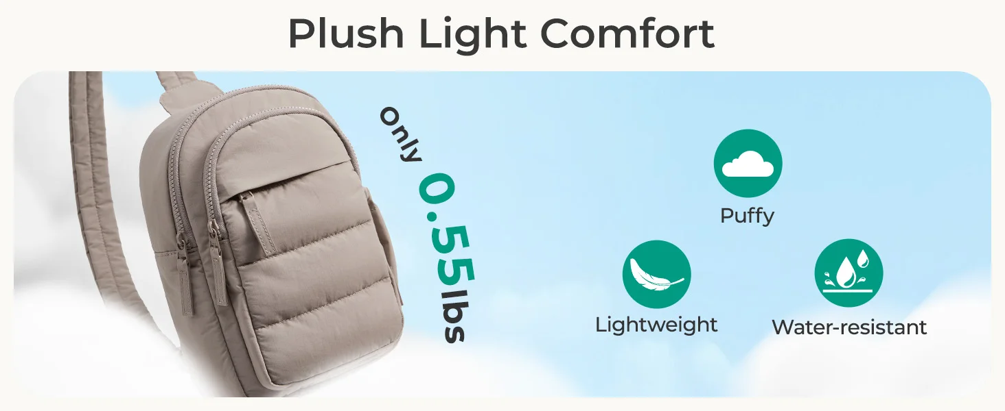 BAGSMART Multi-Layer Crossbody Bag Women Puffer Sling Bag Purses Handbag Outdoor Activities Fanny Packs for Travel Hiking