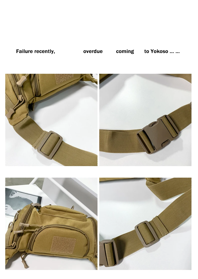 1000D Waterproof Oxford Men's Belt Fanny Pack Shoulder Messenger Bag Tactical Chest Bags