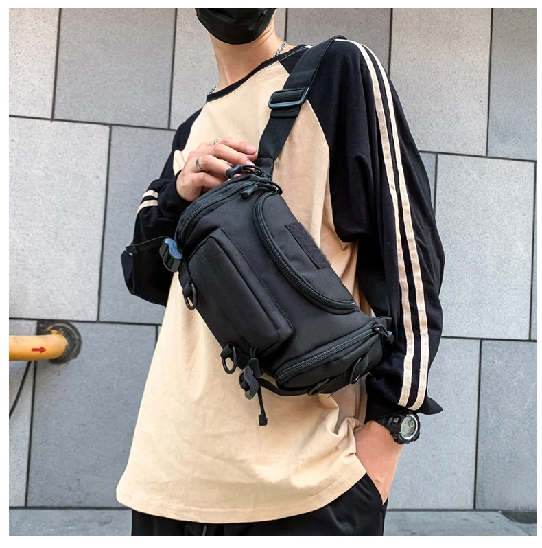 1000D Waterproof Oxford Men's Belt Fanny Pack Shoulder Messenger Bag Tactical Chest Bags