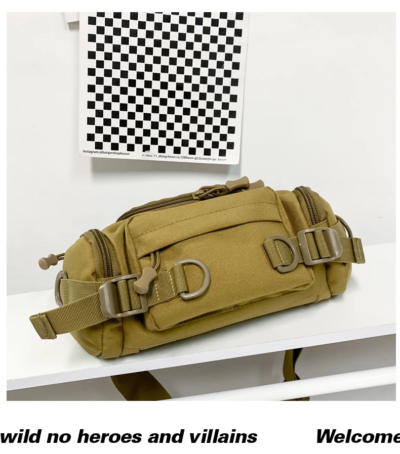 1000D Waterproof Oxford Men's Belt Fanny Pack Shoulder Messenger Bag Tactical Chest Bags
