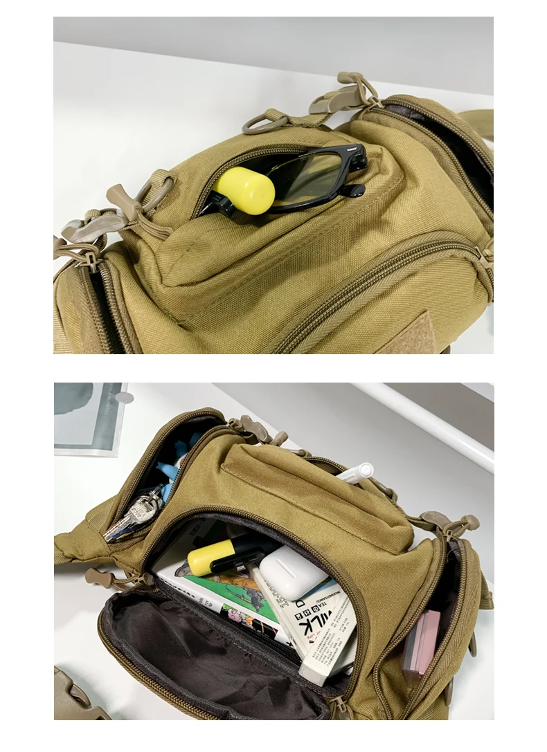 1000D Waterproof Oxford Men's Belt Fanny Pack Shoulder Messenger Bag Tactical Chest Bags