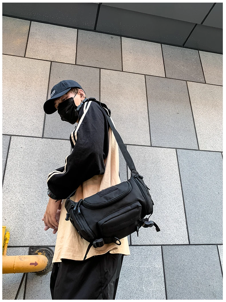 1000D Waterproof Oxford Men's Belt Fanny Pack Shoulder Messenger Bag Tactical Chest Bags