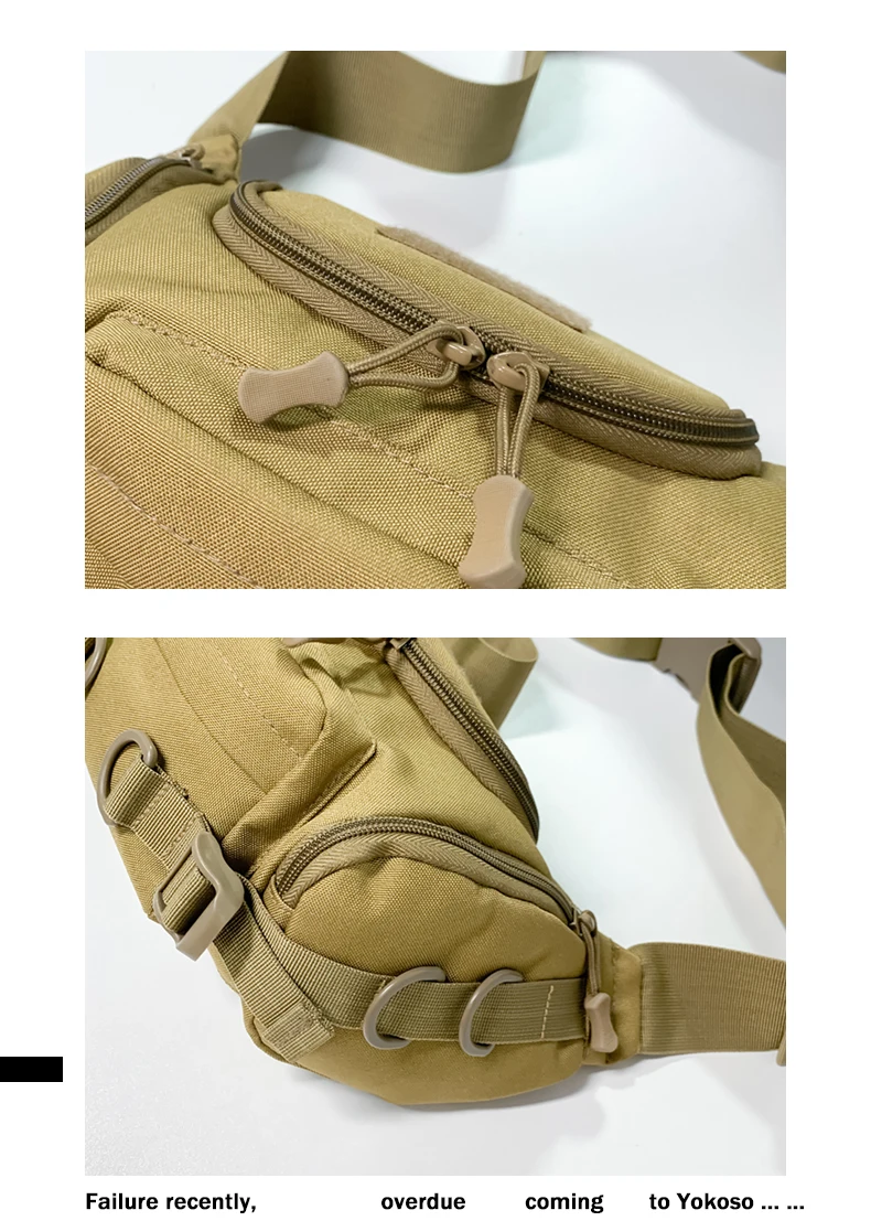 1000D Waterproof Oxford Men's Belt Fanny Pack Shoulder Messenger Bag Tactical Chest Bags