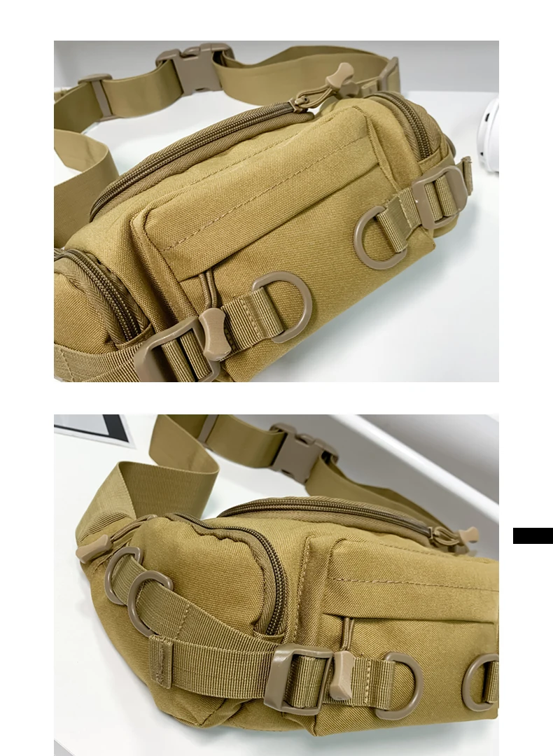 1000D Waterproof Oxford Men's Belt Fanny Pack Shoulder Messenger Bag Tactical Chest Bags