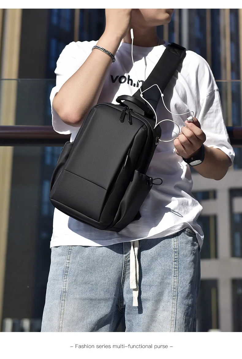 Men chest bag fashionable shoulder bag casual travel women crossbody bag multifunctional high-end lightweight waterproof bag
