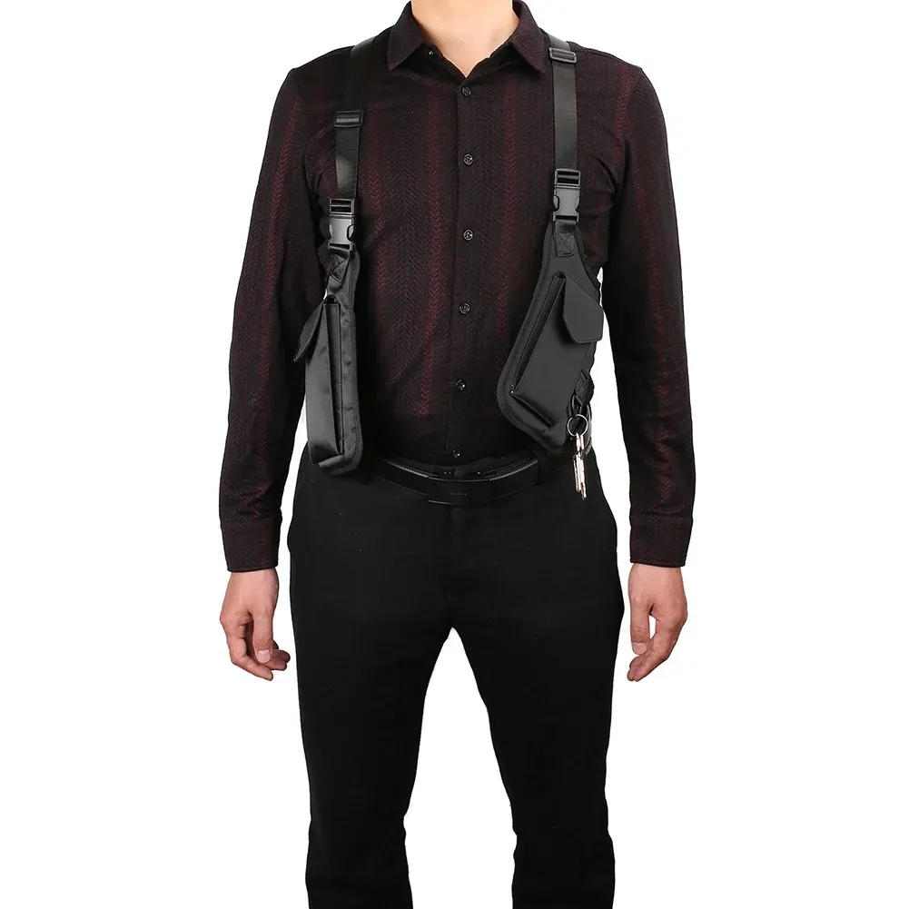 Men Outdoor Anti Theft Sling Chest Bag Concealed Crossbody Backpack Adjustable Shoulder Straps Multi Pockets