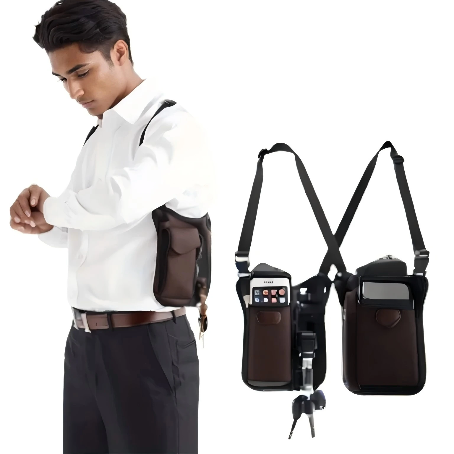 Men Outdoor Anti Theft Sling Chest Bag Concealed Crossbody Backpack Adjustable Shoulder Straps Multi Pockets
