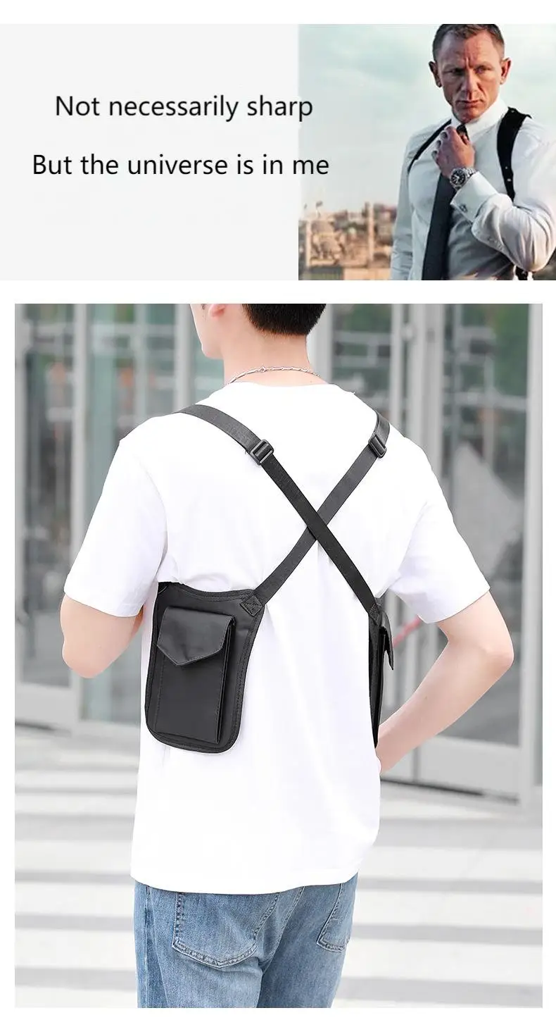 Men Outdoor Anti Theft Sling Chest Bag Concealed Crossbody Backpack Adjustable Shoulder Straps Multi Pockets