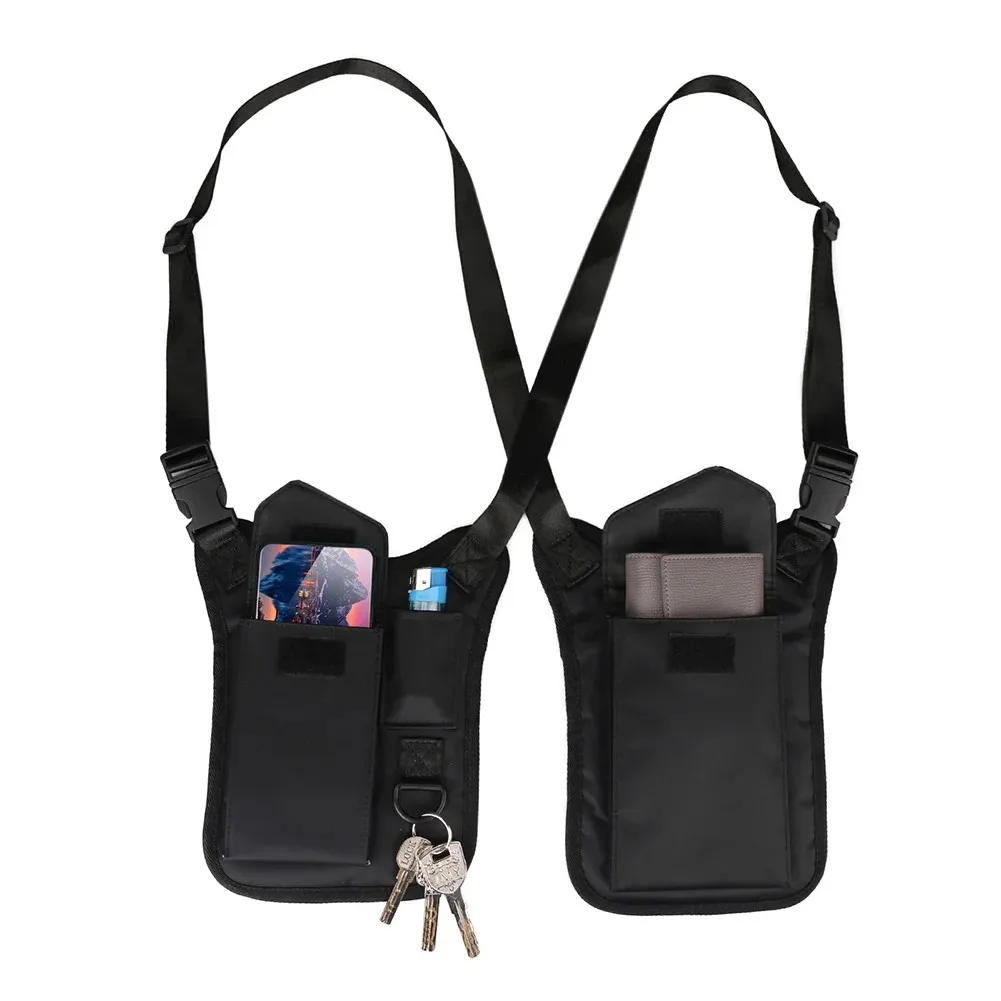 Men Outdoor Anti Theft Sling Chest Bag Concealed Crossbody Backpack Adjustable Shoulder Straps Multi Pockets