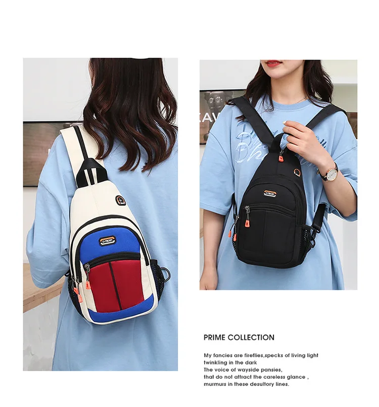Women's Chest Bag New Fashion Oxford Cloth Waterproof Men Chest Bag Multifunctional Mini Women Backpack Sports Crossbody Bags