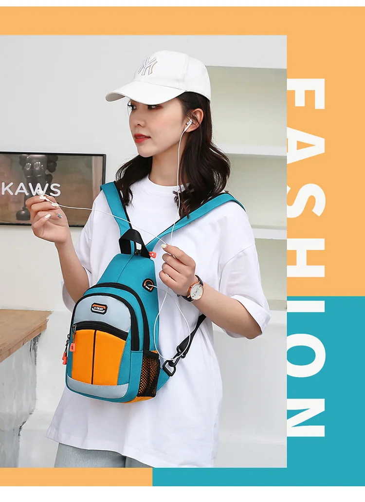 Women's Chest Bag New Fashion Oxford Cloth Waterproof Men Chest Bag Multifunctional Mini Women Backpack Sports Crossbody Bags