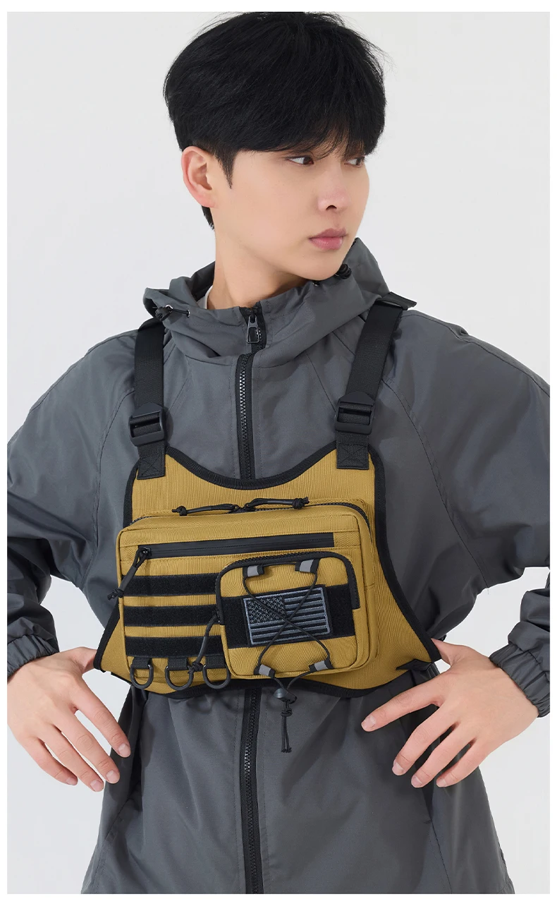 Tactical Men Vest Bag Waist Packs High Quality Men Chest Bag Hiking Backpack Fashion Trend Men Sling Shoulder Bag Fishing Tools