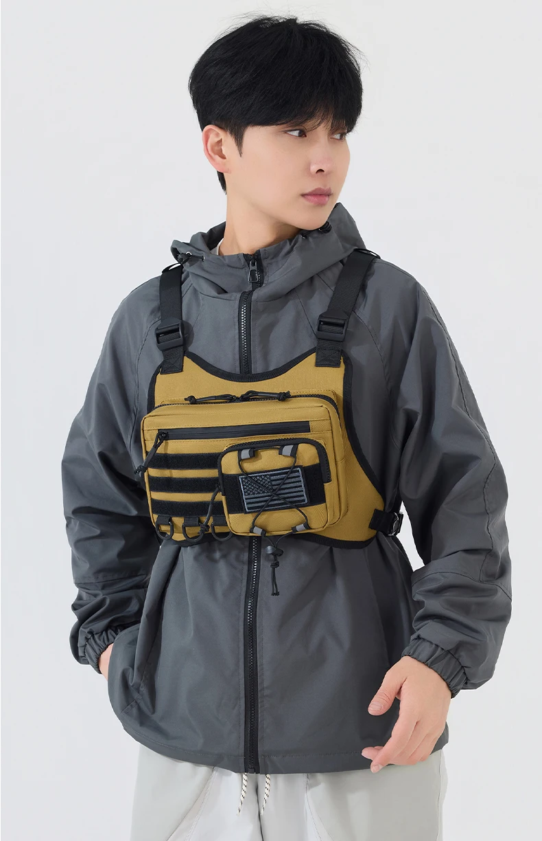 Tactical Men Vest Bag Waist Packs High Quality Men Chest Bag Hiking Backpack Fashion Trend Men Sling Shoulder Bag Fishing Tools
