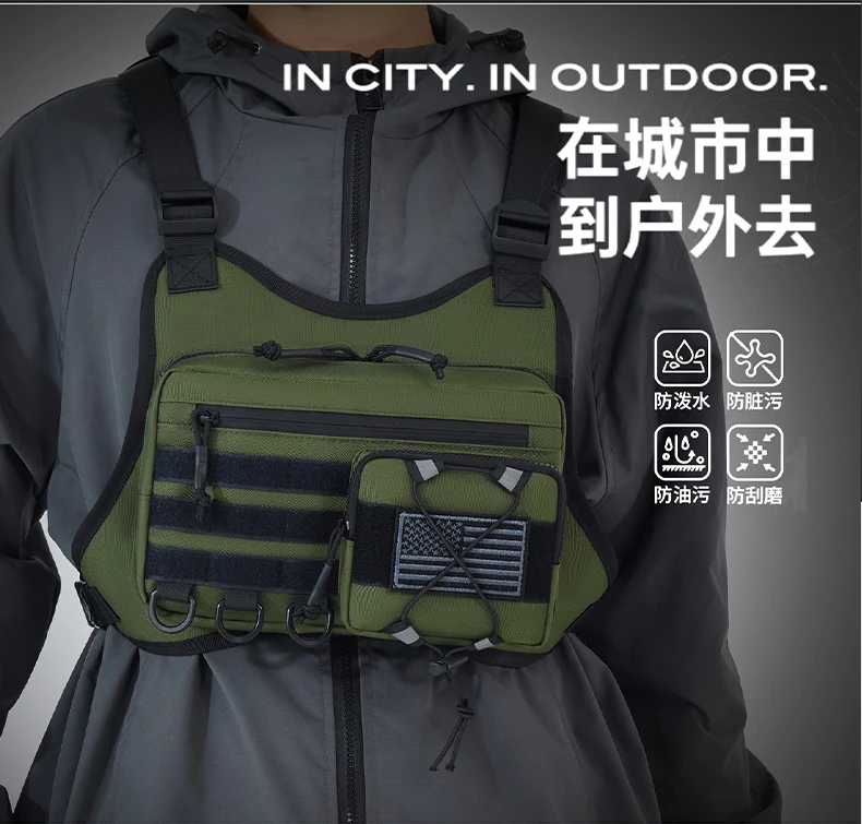 Tactical Men Vest Bag Waist Packs High Quality Men Chest Bag Hiking Backpack Fashion Trend Men Sling Shoulder Bag Fishing Tools