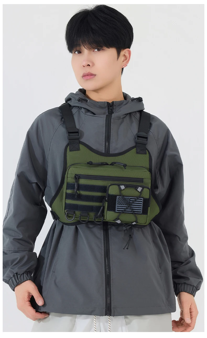 Tactical Men Vest Bag Waist Packs High Quality Men Chest Bag Hiking Backpack Fashion Trend Men Sling Shoulder Bag Fishing Tools