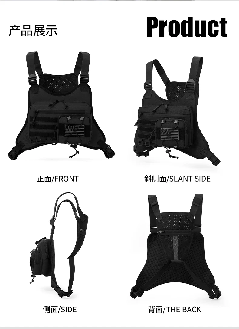 Tactical Men Vest Bag Waist Packs High Quality Men Chest Bag Hiking Backpack Fashion Trend Men Sling Shoulder Bag Fishing Tools