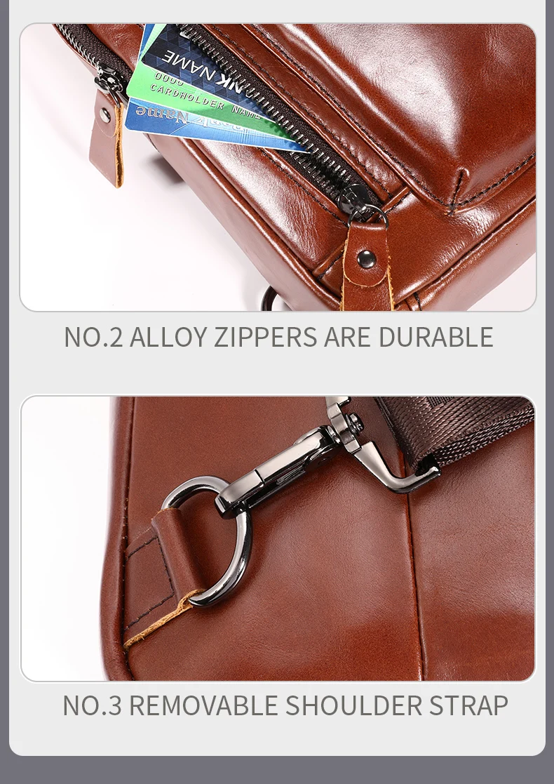 Bullcaptain Men's Multifunction Anti-theft Man Crossbody Cross Body Travel Sling Chest Bags Pack Messenger Pack for Male