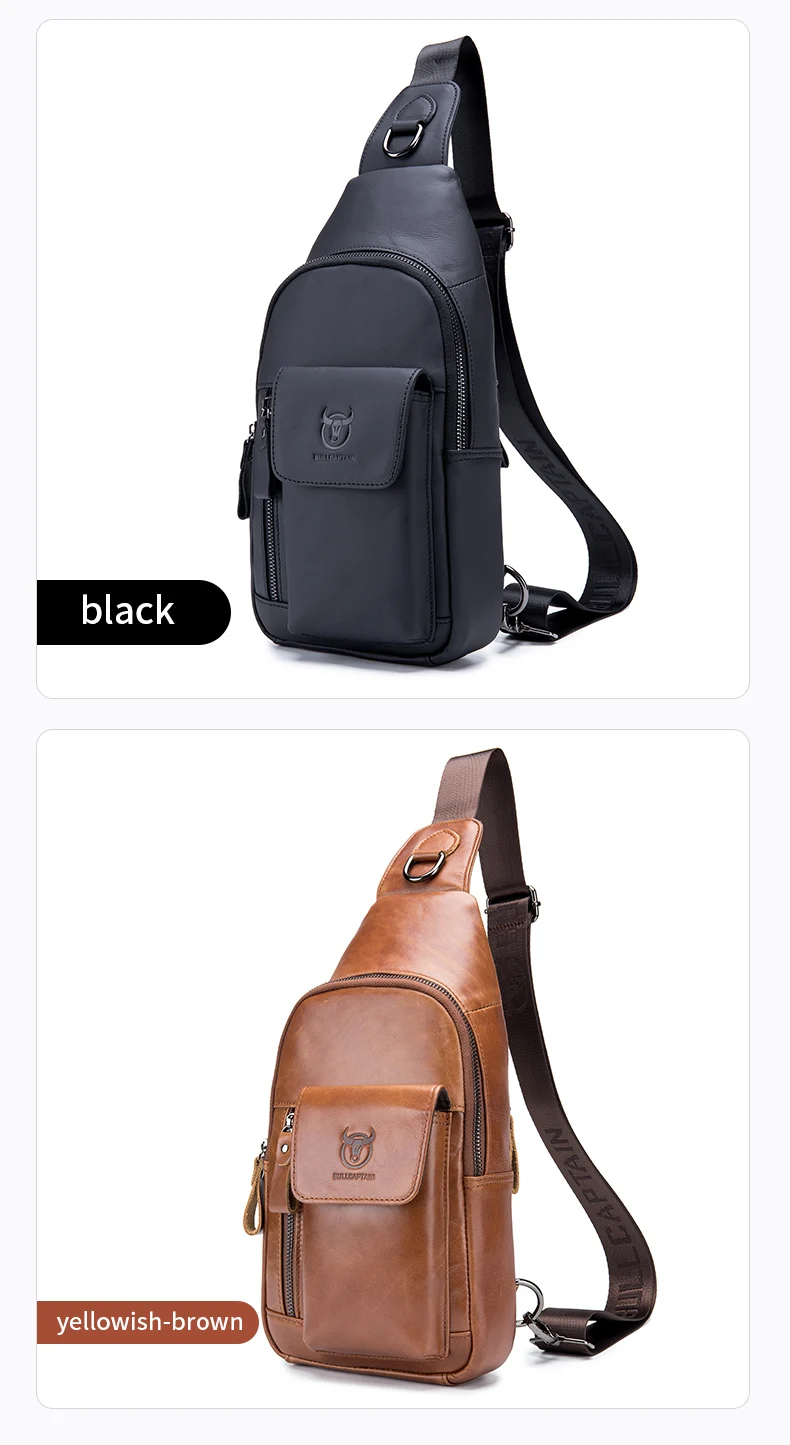 Bullcaptain Men's Multifunction Anti-theft Man Crossbody Cross Body Travel Sling Chest Bags Pack Messenger Pack for Male