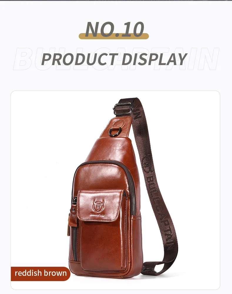 Bullcaptain Men's Multifunction Anti-theft Man Crossbody Cross Body Travel Sling Chest Bags Pack Messenger Pack for Male
