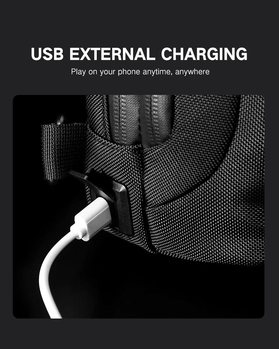 OZUKO Sling Bag Crossbody Bag Chest Bag Anti Theft Male Sling Messenger Bags Waterproof Male Outdoor Chest Pack Man USB Charge