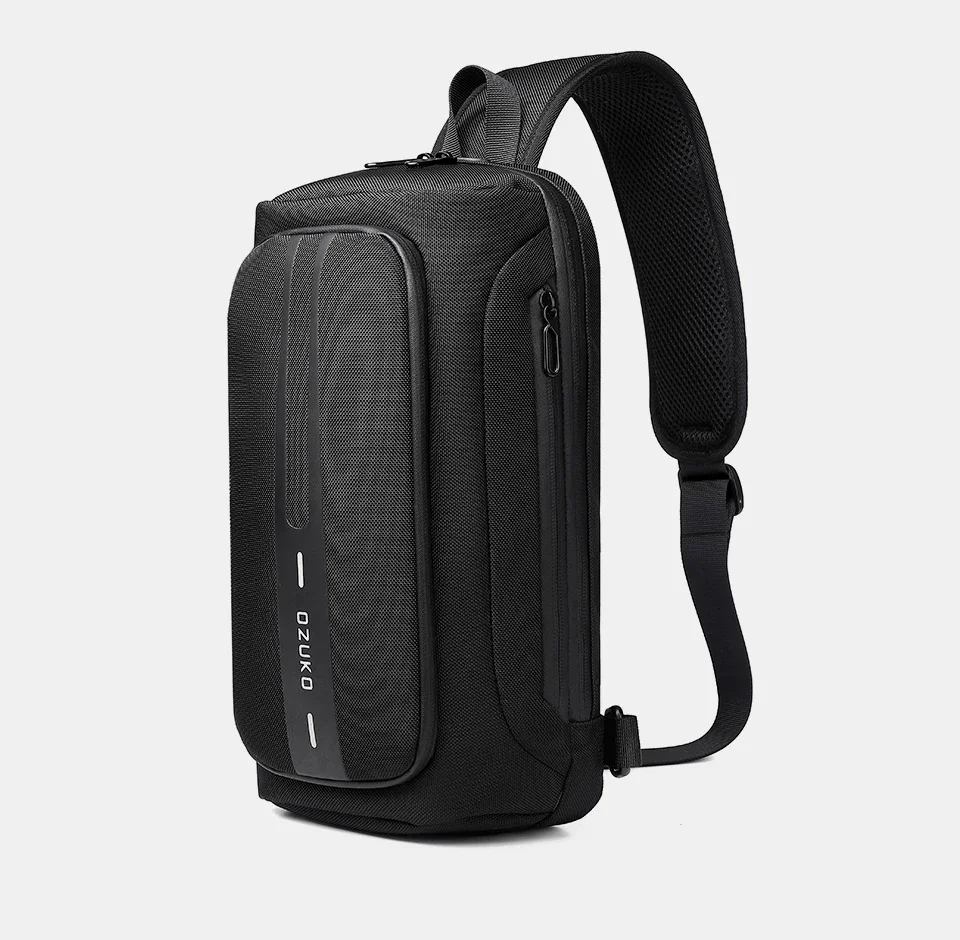 OZUKO Sling Bag Crossbody Bag Chest Bag Anti Theft Male Sling Messenger Bags Waterproof Male Outdoor Chest Pack Man USB Charge