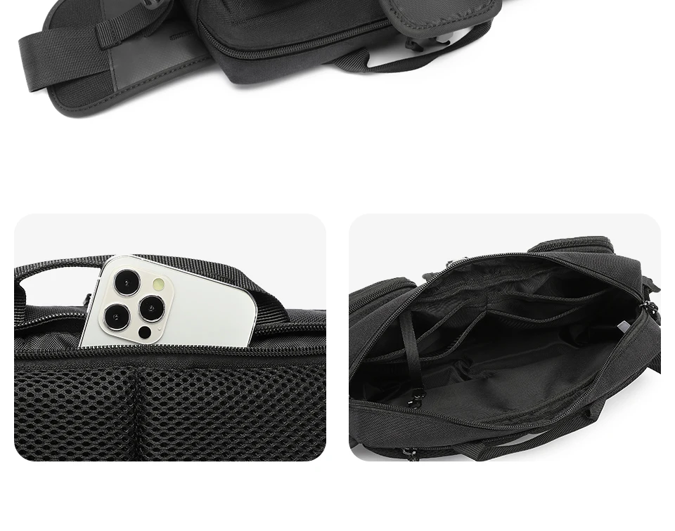 OZUKO Belt Holder Male Waterproof Shoulder Bags Men Fashion Short Trip Messenger Bag USB Charging Crossbody Bag Teenage