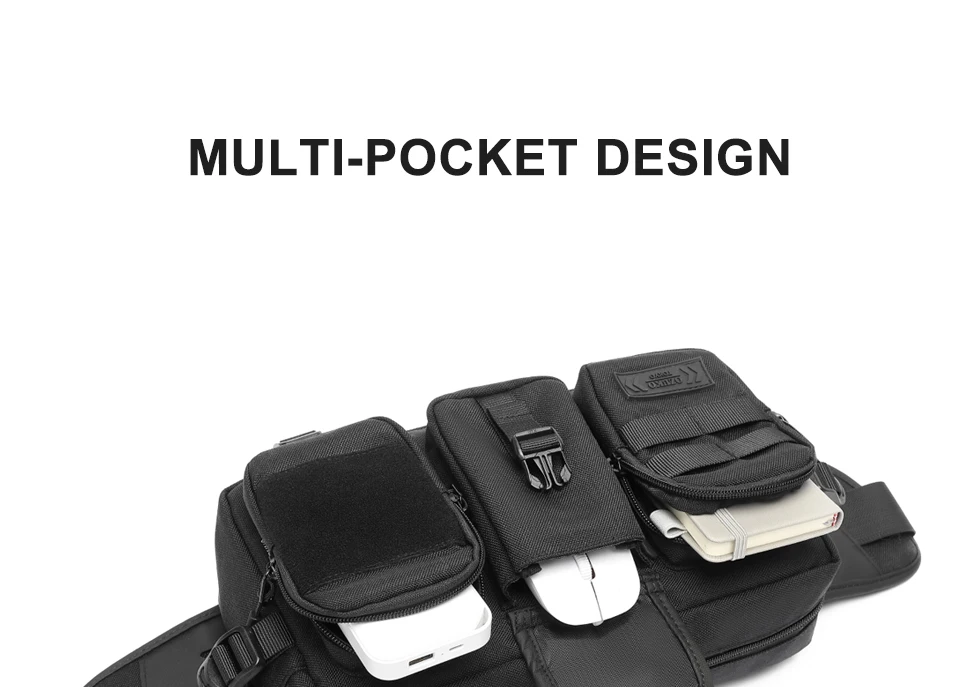 OZUKO Belt Holder Male Waterproof Shoulder Bags Men Fashion Short Trip Messenger Bag USB Charging Crossbody Bag Teenage