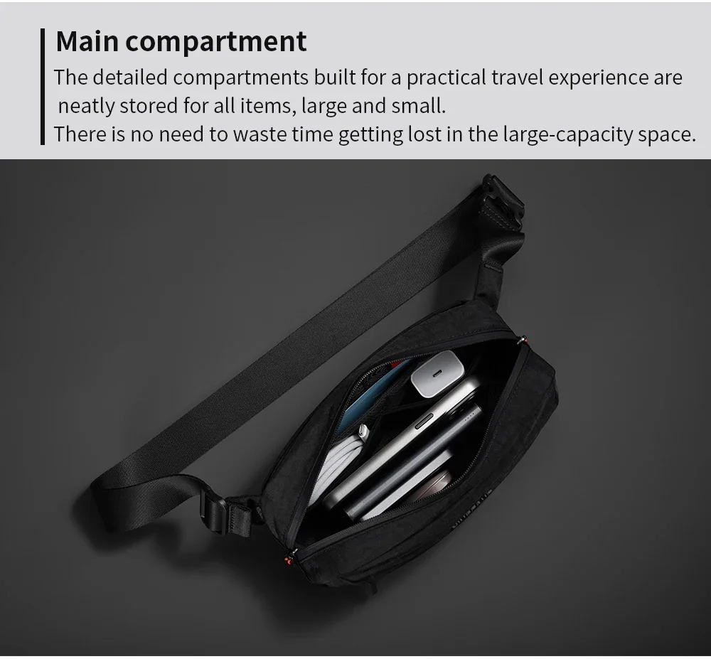 Kingsons Urban Ride Lite Sling Men Women Chest Bag Small Crossbody Bag 420D Nylon Waterproof Minimalist Travel Light 2025 New