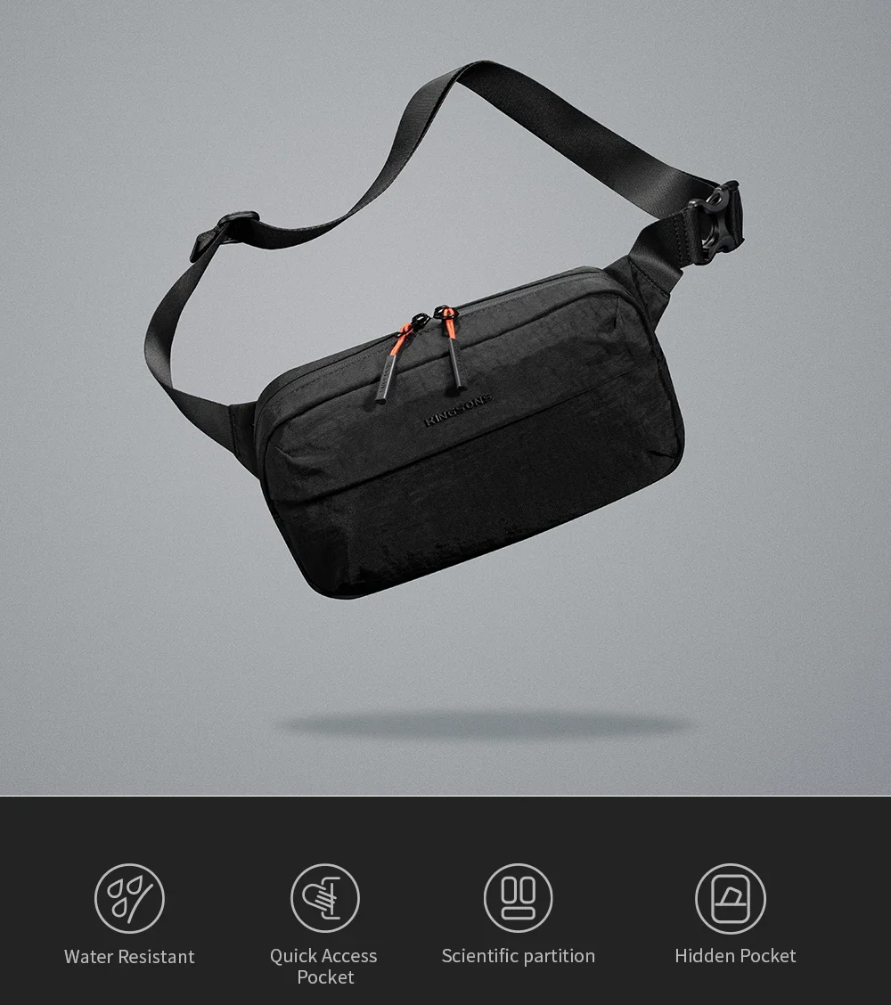 Kingsons Urban Ride Lite Sling Men Women Chest Bag Small Crossbody Bag 420D Nylon Waterproof Minimalist Travel Light 2025 New