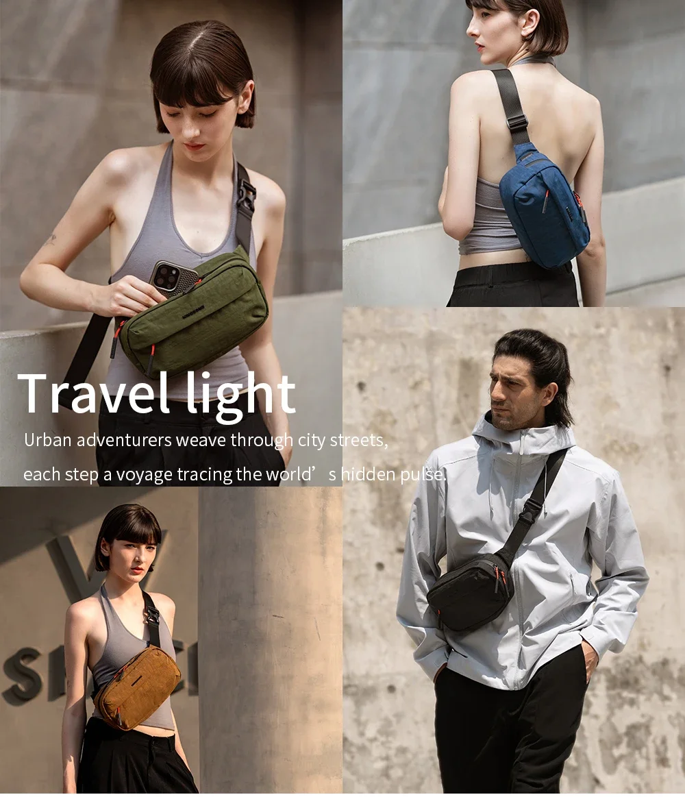 Kingsons Urban Ride Lite Sling Men Women Chest Bag Small Crossbody Bag 420D Nylon Waterproof Minimalist Travel Light 2025 New