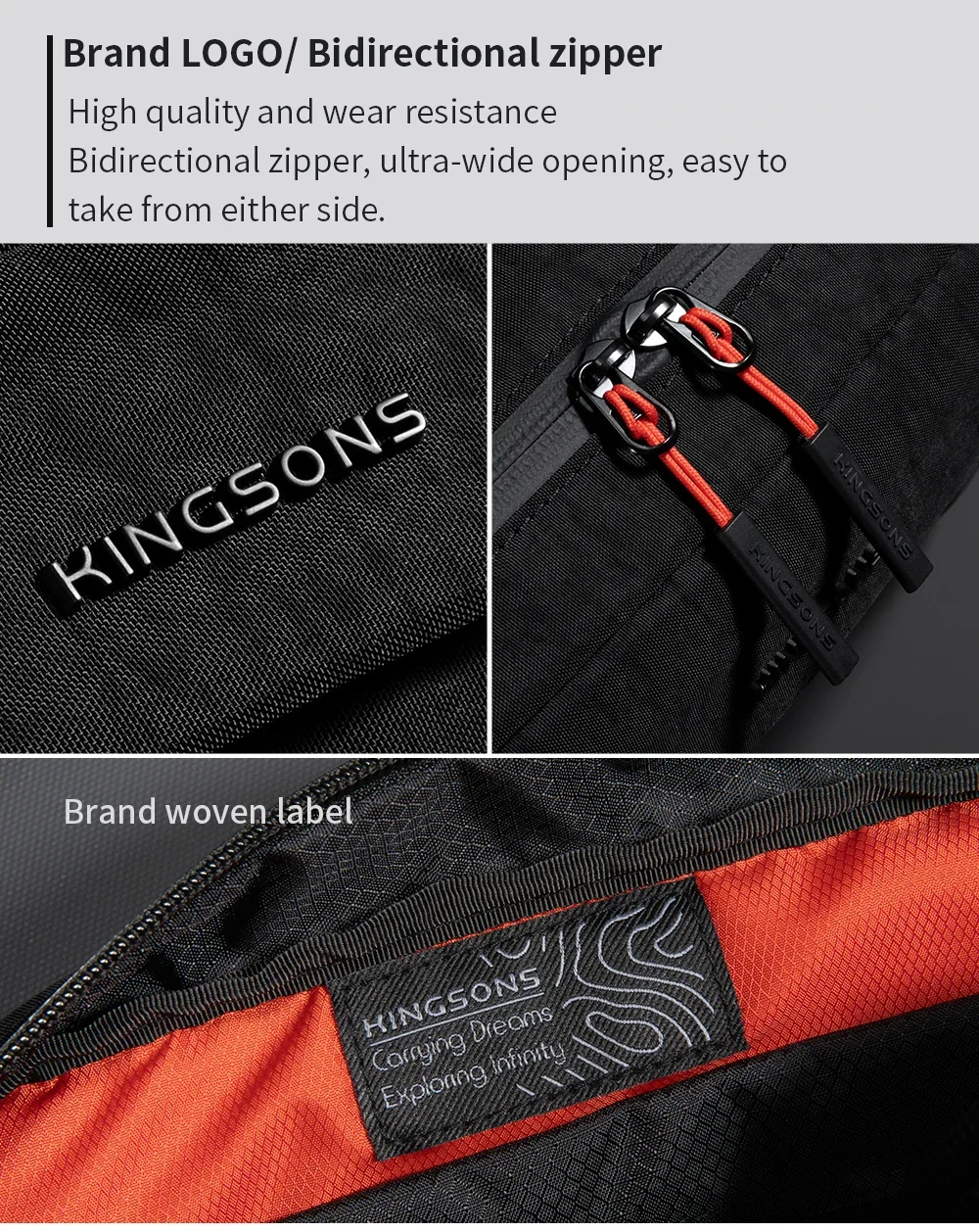 Kingsons Urban Ride Lite Sling Men Women Chest Bag Small Crossbody Bag 420D Nylon Waterproof Minimalist Travel Light 2025 New
