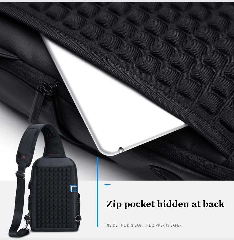 Designer Crossbody Fashion Shoulder USB Charging Sports GYM Messenger Sling Chest Bag Oxford Single Strap Running Men Waterproof