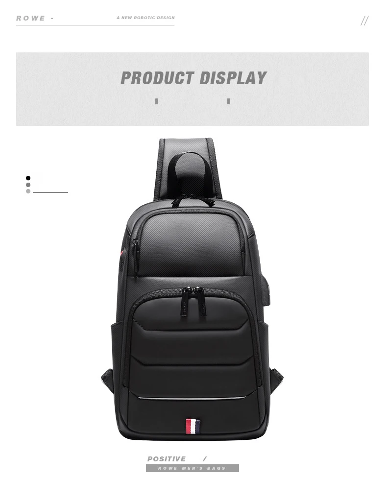 Designer Crossbody Fashion Shoulder USB Charging Sports GYM Messenger Sling Chest Bag Oxford Single Strap Running Men Waterproof