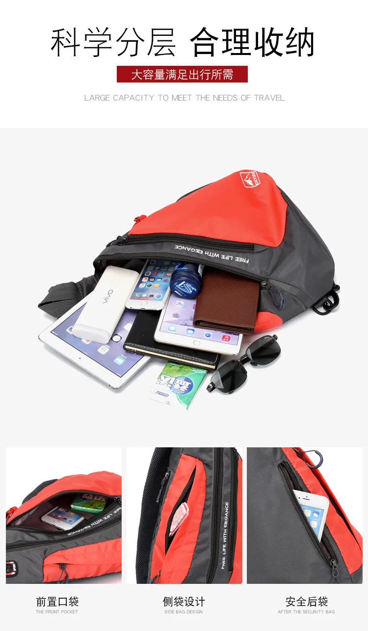Fashion Ladies Shoulder Bag Couple Messenger Outdoor Waterproof Chest Bags Travel Sling Sport Bottle Bagpack Multifunctional Men