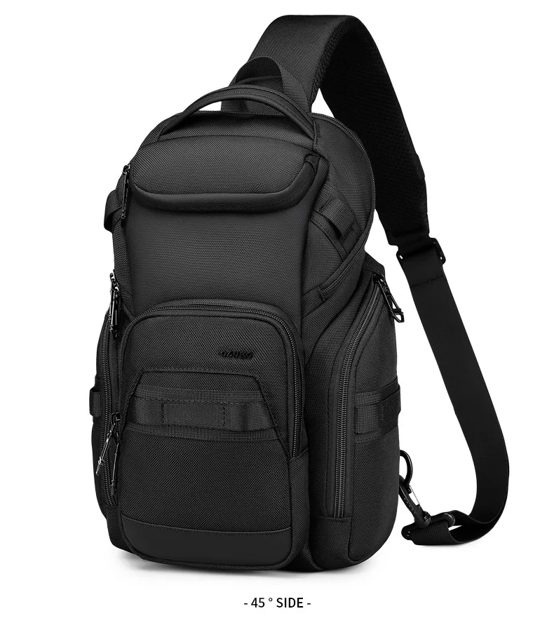 OZUKO Business Commuter Men's Chest Bag Fashion Multi-functional Shoulder Bag Lightweight Travel Waterproof Crossbody Bag