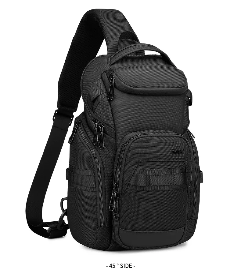 OZUKO Business Commuter Men's Chest Bag Fashion Multi-functional Shoulder Bag Lightweight Travel Waterproof Crossbody Bag