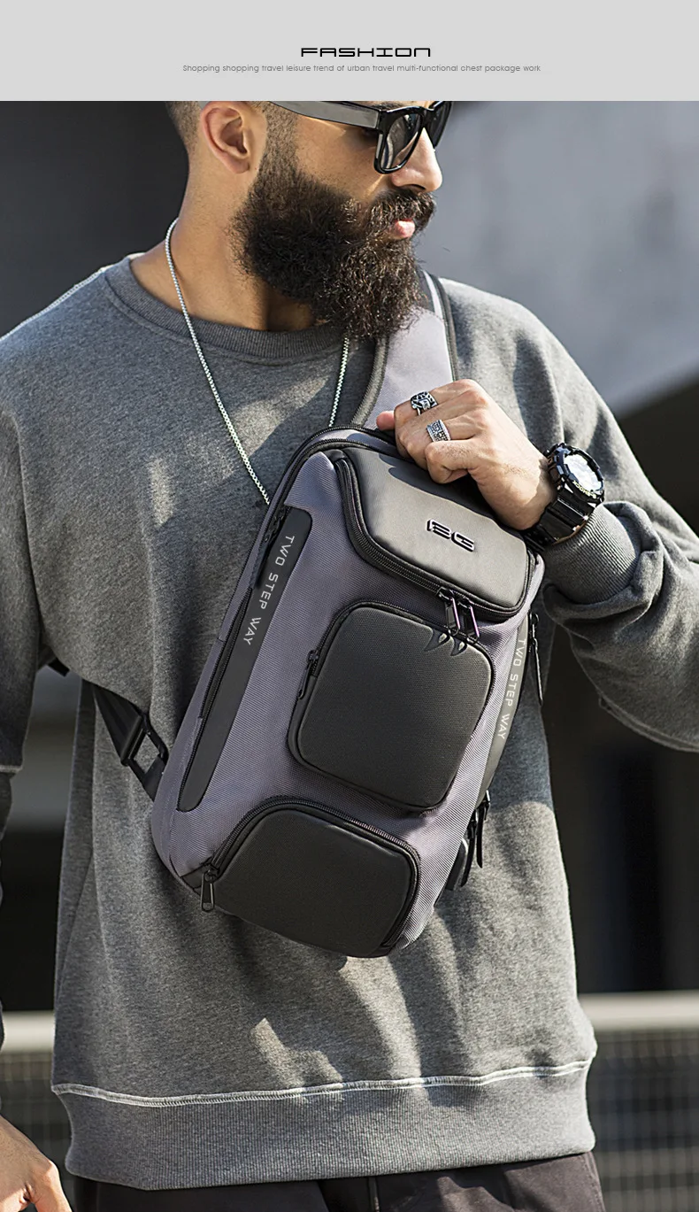 Bange Fashion Men's Luxurious Chest Bag Comfortable and Breathable Male Messenger Bag Crossbody Shoulder Bags