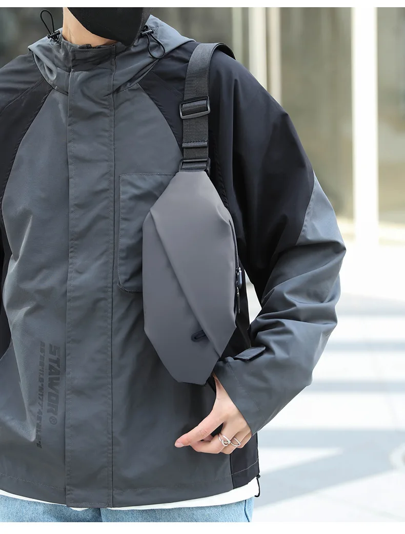 New Waist Bag, Outdoor Chest Bag, Business Crossbody Bag, Multifunctional and Trendy Chest Bag, Men's Sports Shoulder Bag