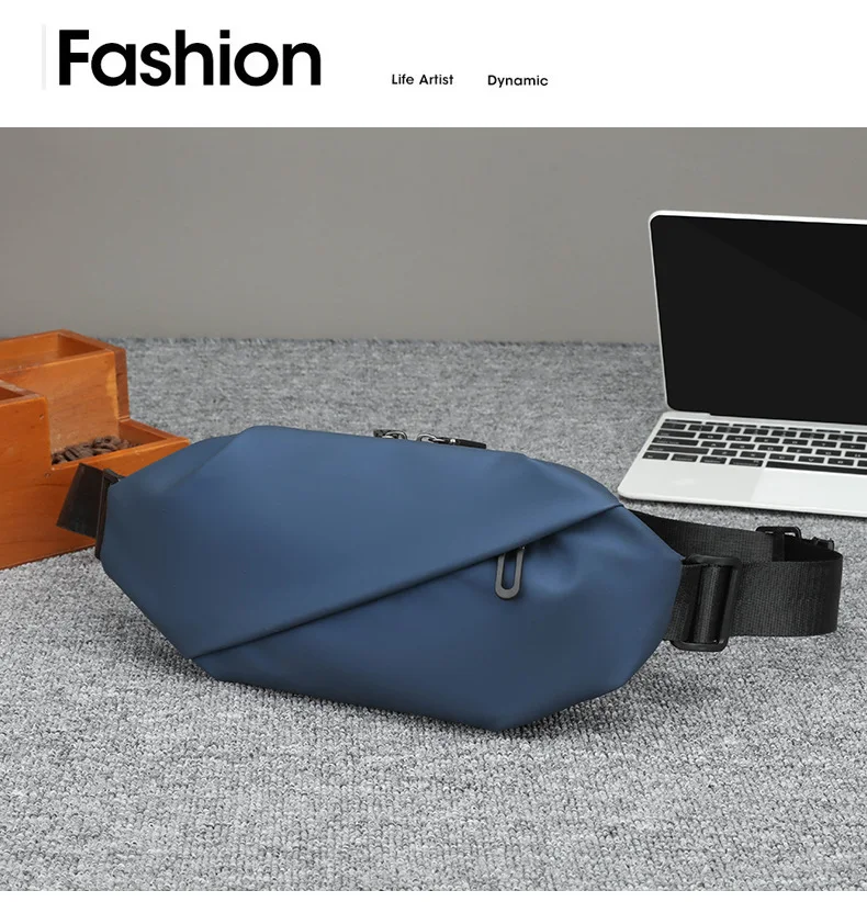 New Waist Bag, Outdoor Chest Bag, Business Crossbody Bag, Multifunctional and Trendy Chest Bag, Men's Sports Shoulder Bag