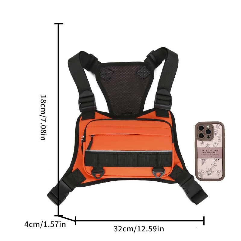 CCRXRQ Hip-hop Streetwear Men Chest Bags 2026 New Fashion Unisex Tactical Vest Backpacks Multi-function Sport Travel Chest Pack