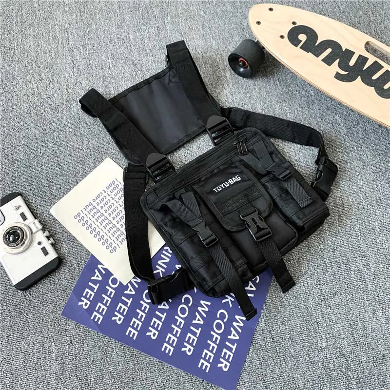 CCRXRQ Hip-hop Streetwear Men Chest Bags 2026 New Fashion Unisex Tactical Vest Backpacks Multi-function Sport Travel Chest Pack