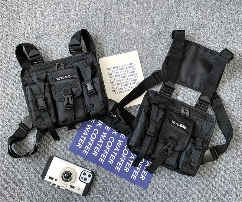 CCRXRQ Hip-hop Streetwear Men Chest Bags 2026 New Fashion Unisex Tactical Vest Backpacks Multi-function Sport Travel Chest Pack