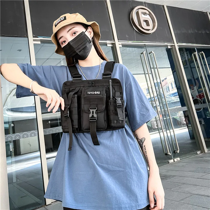 CCRXRQ Hip-hop Streetwear Men Chest Bags 2026 New Fashion Unisex Tactical Vest Backpacks Multi-function Sport Travel Chest Pack